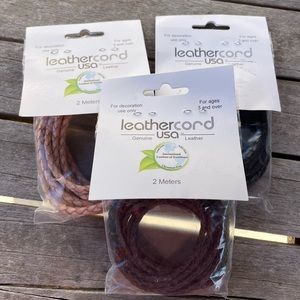 Leathercord USA Bolo leather cord for jewelry Natural, DK Brown, Black 4mm